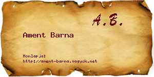 Ament Barna névjegykártya